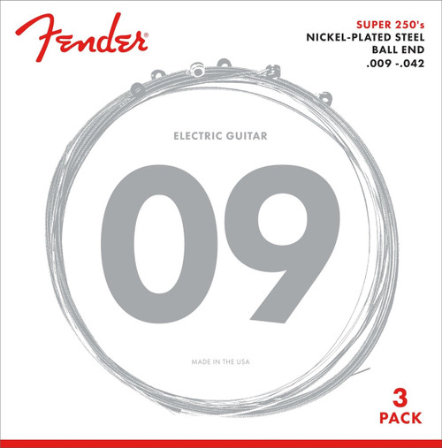 Fender SuperSonic 250L Nickel-Plated Steel Guitar Strings 9-42 (3-Pack) (original packaging)