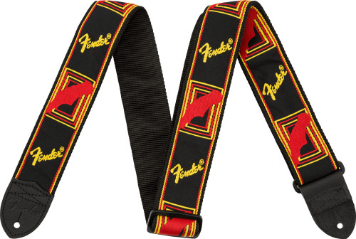 Fender Monogrammed Guitar Strap Black/Yellow/Red