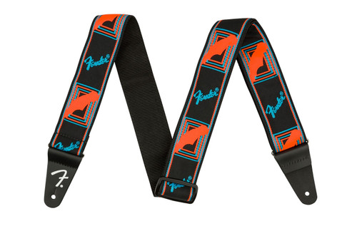Fender Neon Monogrammed Guitar Strap Blue/Orange