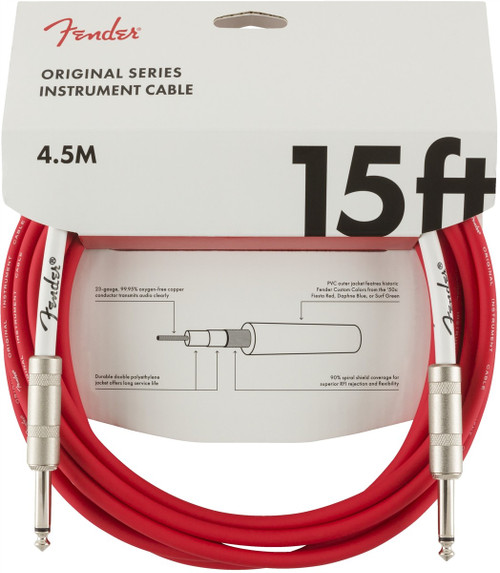 Fender Original Series Instrument Cable Fiesta Red 15ft (4.5m)