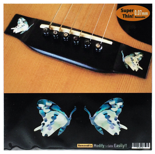 Jockomo Butterfly Bridge Inlay Stickers, Abalone Blue