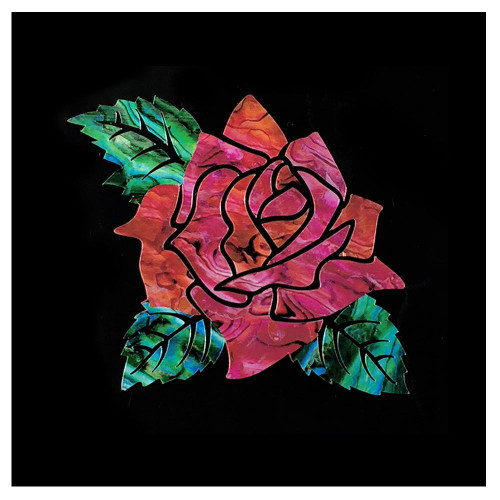 Jockomo Rose of Cimarron Inlay Sticker, Abalone Red