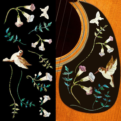 Jockomo Assorted Hummingbirds Inlay Sticker, Brown