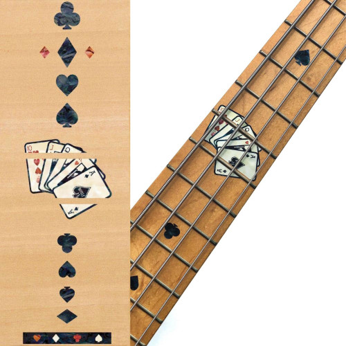 Jockomo Playing Cards Fret Marker Inlay Stickers for Bass, Black Pearl