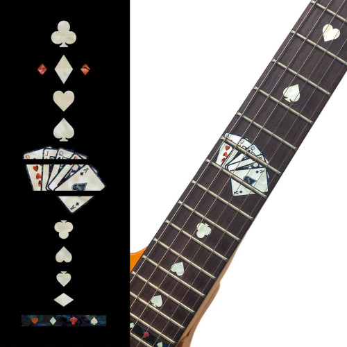 Jockomo Playing Cards Fret Marker Inlay Stickers, White Pearl