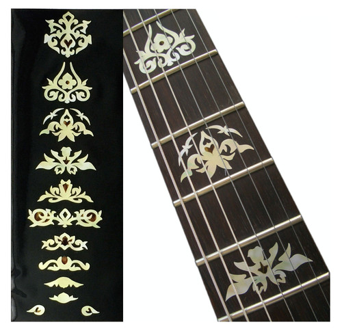 Jockomo Jerry Garcia Deluxe Fret Marker Inlay Stickers, White Pearl