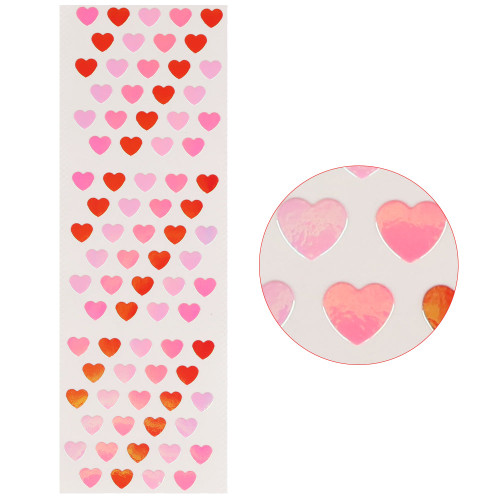 PYLON Aurora Mini Heart Stickers 7mm 3-Color - Made in Japan