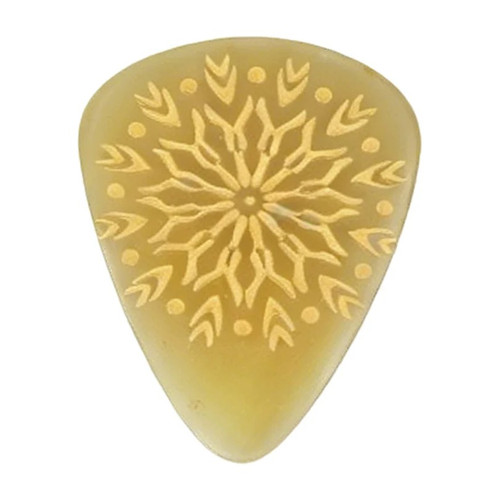 Timber Tones Grip Tones Guitar Pick - Clear Horn, Yellow Floral Grip