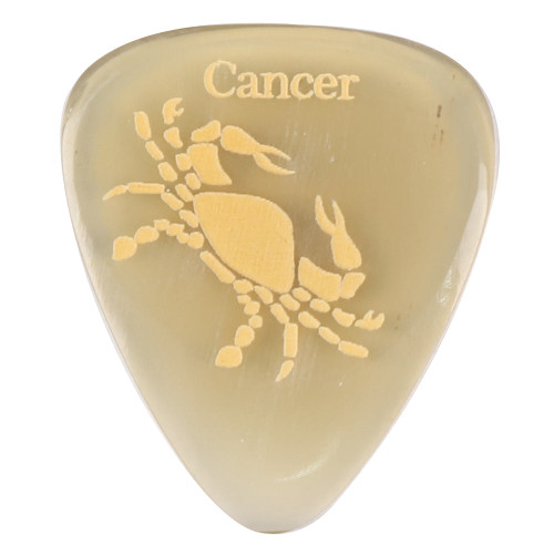 Timber Tones Zodiac Tones Guitar Pick - Cancer, Clear Horn