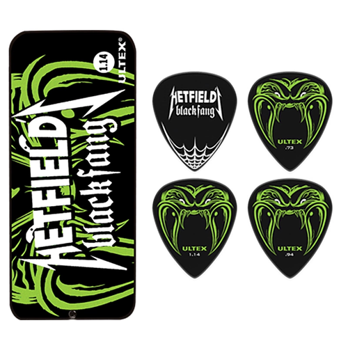 Dunlop James Hetfield Black Fang Guitar Picks – Full Gauge Range (.73mm to 1.14mm), 1 Pick or Pick Tin