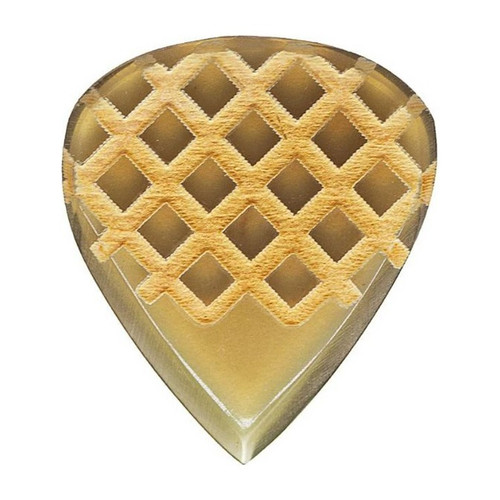 Timber Tones Grip Tones Mini Guitar Pick - Clear Horn, Horn Criss-Cross Grip