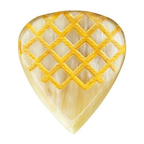 Timber Tones Grip Tones Mini Guitar Pick - White Horn, Horn Criss-Cross Grip