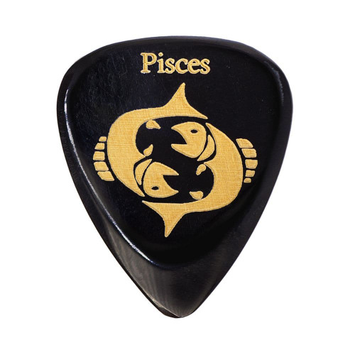 Timber Tones Zodiac Tones Guitar Pick - Pisces, Black Horn