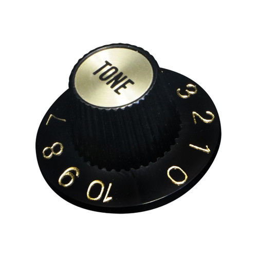 Hosco SCUD Sombrero Knob with Volume/Tone Plate, Gold or Silver, Metric or Inch (Single Knob)