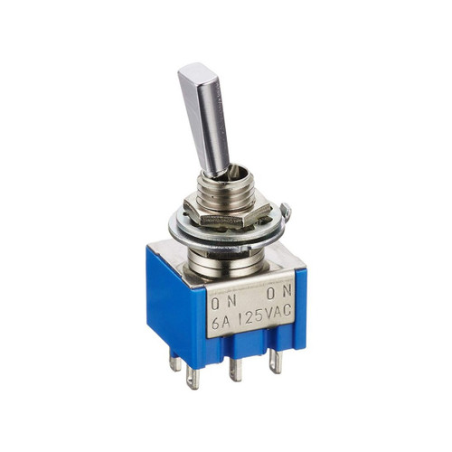 Hosco SCUD ON-ONC Mini Toggle Switch, On-On, Chrome, Made in Japan