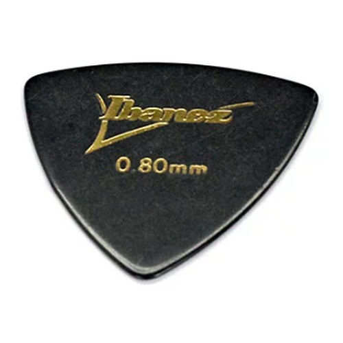 Ibanez PS8M-BK Rounded Triangle Guitar Pick Medium 0.80mm Black Gold Logo