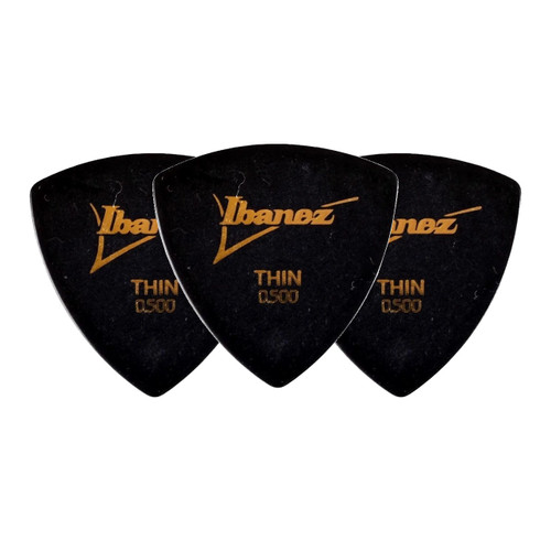 Ibanez H4T-BK Rounded Triangle Guitar Pick Thin 0.50mm Black (3-Pack)