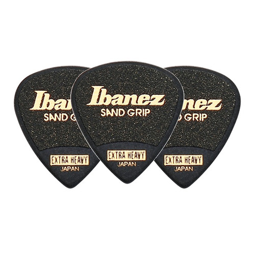 Ibanez Grip Wizard Sand Grip PA16XSG-BK Guitar Pick Short Teardrop Extra Heavy 1.2mm Black (3-Pack)