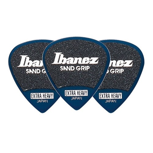Ibanez Grip Wizard Sand Grip PA16XSG-DB Guitar Pick Short Teardrop Extra Heavy 1.2mm Deep Blue (3-Pack)