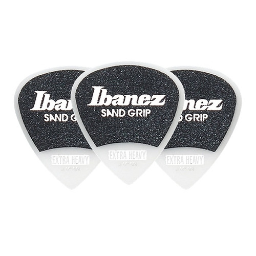 Ibanez Grip Wizard Sand Grip PA16XSG-WH Guitar Pick Short Teardrop Extra Heavy 1.2mm White (3-Pack)