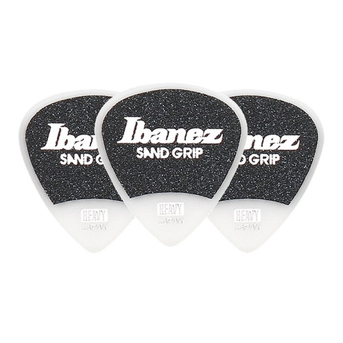 Ibanez Grip Wizard Sand Grip PA16HSG-WH Guitar Pick Short Teardrop Heavy 1.0mm White (3-Pack)