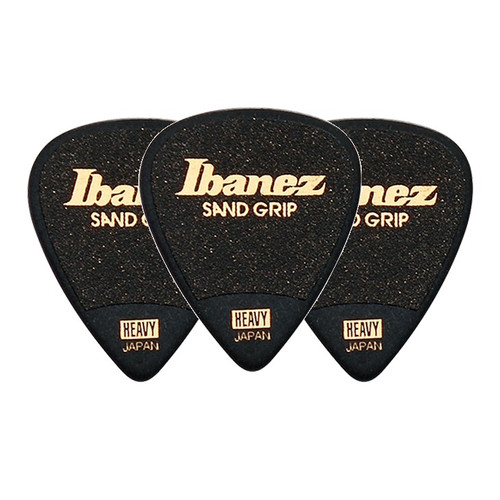 Ibanez Grip Wizard Sand Grip PA14HSG-BK Guitar Pick Teardrop Heavy 1.0mm Black (3-Pack)