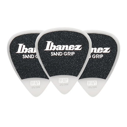 Ibanez Grip Wizard Sand Grip PA14HSG-WH Guitar Pick Teardrop Heavy 1.0mm White (3-Pack)