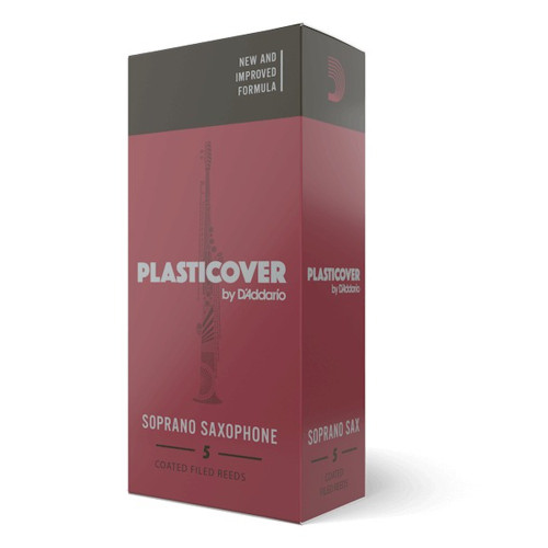 Rico Plasticover by D'Addario Soprano Saxophone Reeds, Strength 2.0 - 5 Pack