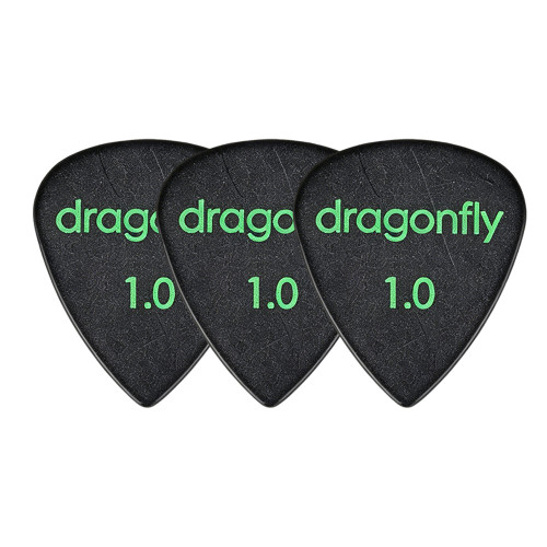 Dragonfly TD Teardrop Guitar Pick 1.0mm - Black (3-Pack)