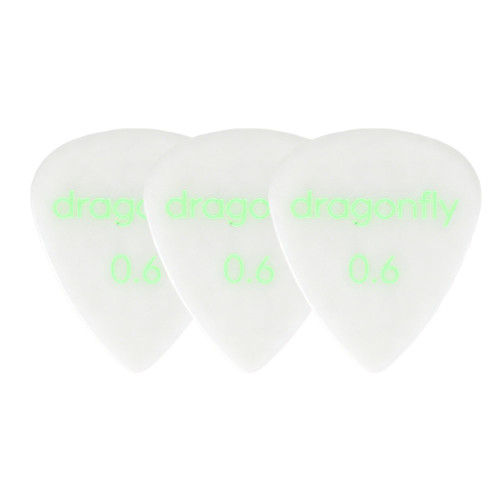 Dragonfly TD Teardrop Guitar Pick 0.6mm - White (3-Pack)