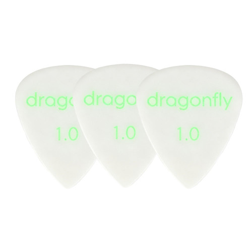 Dragonfly TD Teardrop Guitar Pick 1.0mm - White (3-Pack)