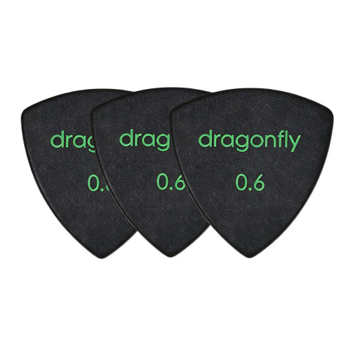 Dragonfly TR Triangle Guitar Pick 0.6mm - Black (3-Pack)