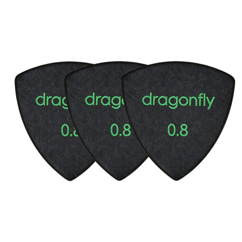 Dragonfly TR Triangle Guitar Pick 0.8mm - Black (3-Pack)