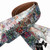 Live Line Blooming Series Vintage Leather Guitar Strap (Glitter White Floral,  Made in Japan)