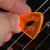 Gravity Edge Big Mini 3.0mm Orange Polished Guitar Pick, Elipse Hole Grip