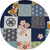 Daiking Shiba Inu Patch Blue Guitar Strap DGS-SPB, Handmade in Japan