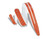 Levy's Double Racing Stripe 2 1/2" Garment Leather Guitar Strap, White/Orange (MG317DRS-WHT_ORG)