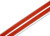 Levy's Double Racing Stripe 2.5" Garment Leather Guitar Strap, White/Orange (MG317DRS-WHT_ORG)