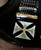 Jockomo Hetfield Iron Cross Inlay Sticker, Metallic Silver