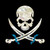 Jockomo Pirate Skull Inlay Sticker, White Pearl