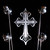 Jockomo Metallic Tribal Cross Inlay Sticker, Metallic Silver, Small (1 Piece)