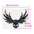 Jockomo Winged Skull Inlay Sticker, White Pearl