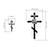Jockomo Cross & Rose Inlay Sticker, Black Pearl, Small (1 Piece)