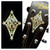 Jockomo Shield Headstock Inlay Sticker, White Pearl