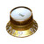 Hosco SCUD Reflector Top Hat Knob, Volume/Tone, Gold or Silver Cap, Metric or Inch (Single Knob)
