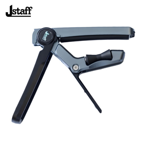 JStaff S1 Gliding Capo - Aluminum & Silicone Roller Capo for Acoustic & Classical Guitars Black
