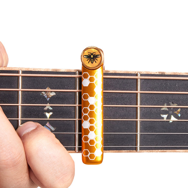 Jstaff J1s Cartridge Capo for Acoustic Guitar – Aluminum Compact Design Bee & Honeycomb