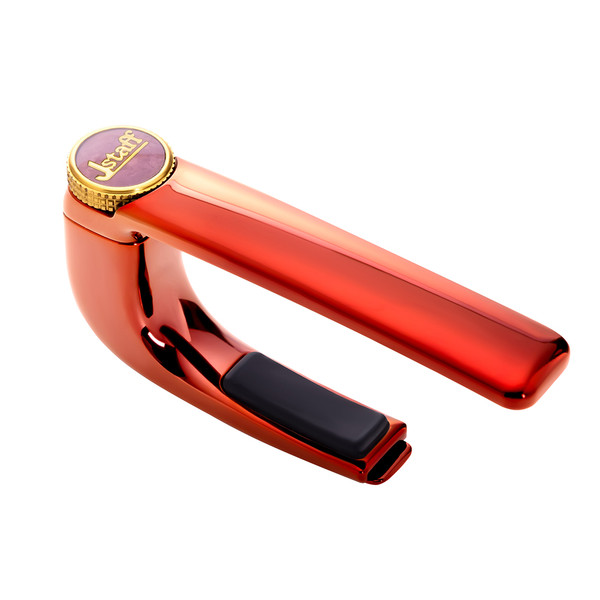 Jstaff J2 Cartridge Capo for Acoustic Guitar – Copper Alloy with Storage Pouch, Glossy Wine Red