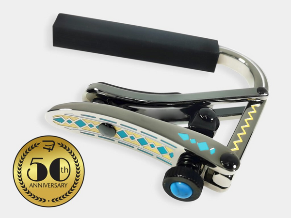 Shubb C1d Blue Diamond 50th Anniversary Limited Edition Capo for Steel String Guitar – 2" Curved Profile