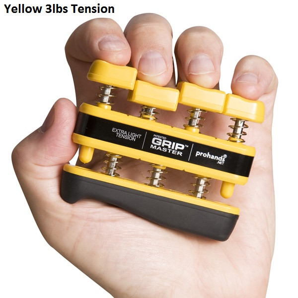 Prohands Gripmaster X-Light Tension Hand Exerciser – Finger, Hand & Forearm Strengthener (Yellow)